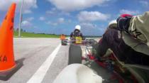 Chain lets go in battle for the lead - karting in Barbados