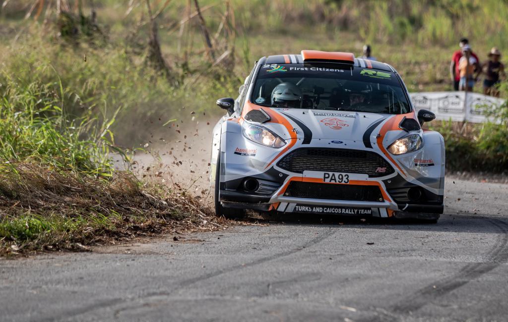 Turks & Caicos Rally Team driver Stan Hartling’s last full season in his Ford Fiesta R5 was in 2022 (pic courtesy Barbados Motoring Federation/Gerrard Wilson)