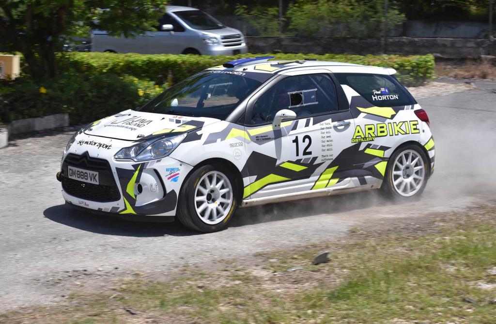 courtesy of Neil Barnard, an image of Paul Horton in his Citroen DS 3 R3 MAX, who is sponsporing the Barbados Rally Club’s HO2 Construction Winter Rally