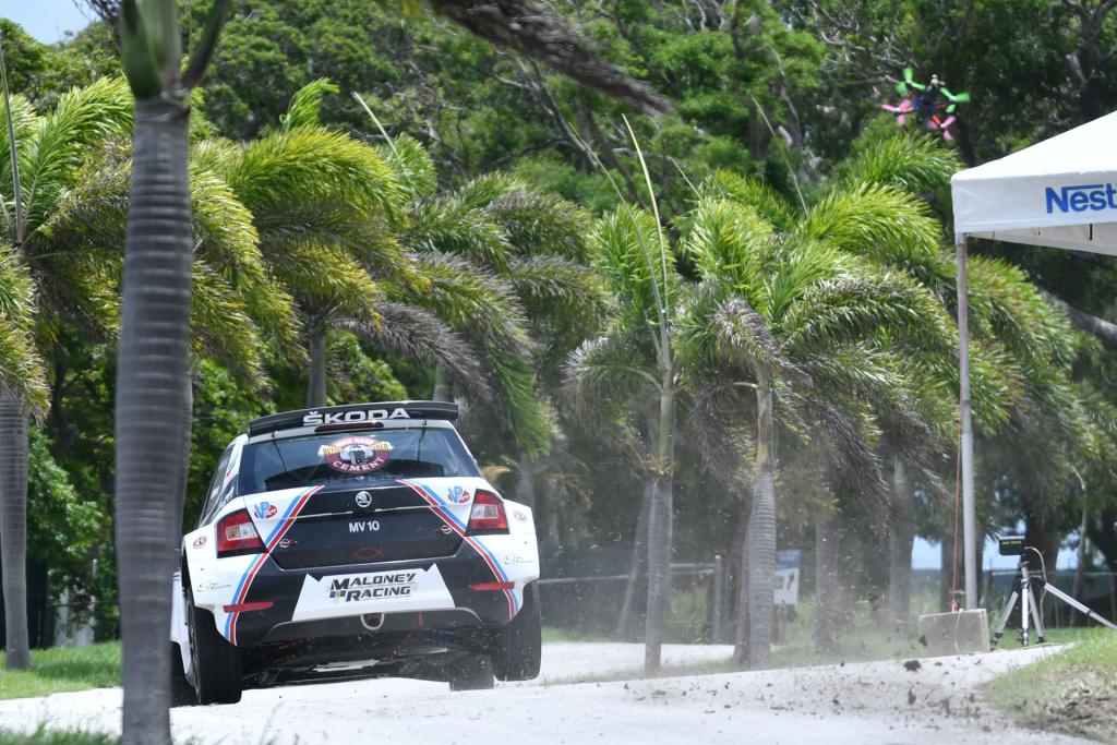 courtesy of Image Vault, of Stuart Maloney (Skoda Fabia Rally2 Evo) competing in a Sprint at Bushy Park, which will host the final two rounds of the 2021 Barbados Rally Club Driver’s and Class Championships