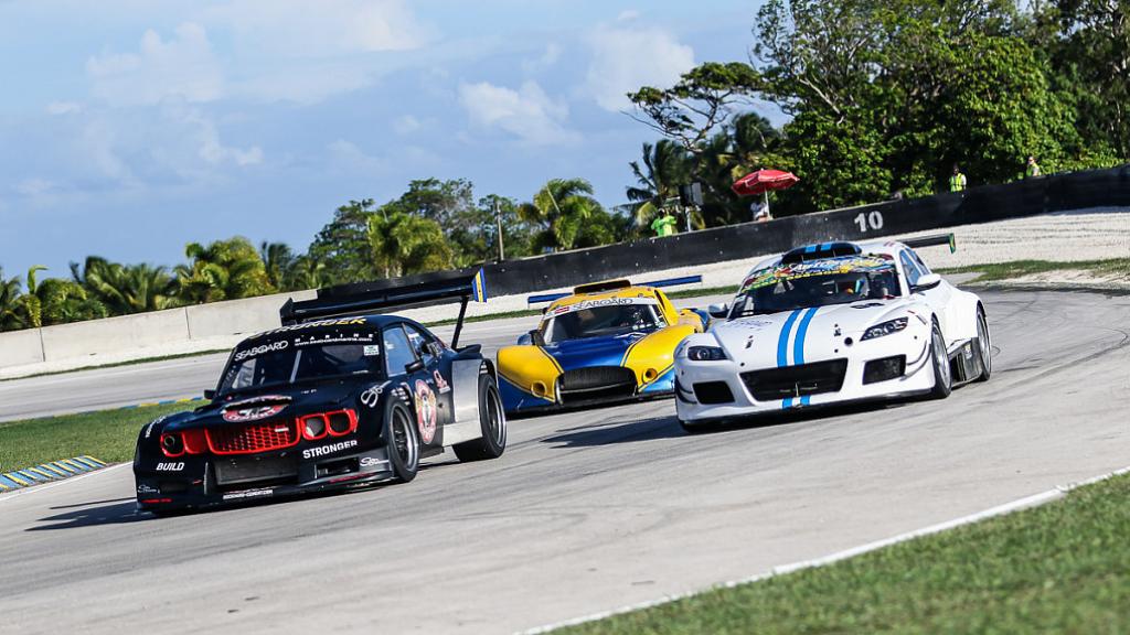 courtesy of Gerard Wilson/trinituner an image of the three Mazdas of (from left) Mark Maloney of Barbados, plus Guyana’s Andrew King and Mark Vieira, who will do battle in the final round of the Seaboard Marine Caribbean Motor Racing Championship at South Dakota in Guyana this weekend