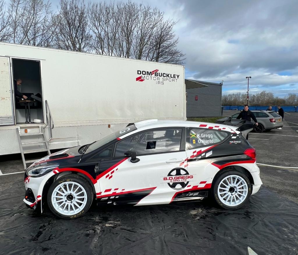 Kyke Gregg tested his new Ford Fiesta Rally2 with the Dom Buckley Motorsport IRS team on a rather cloudy day in the UK