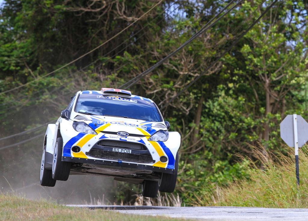 Kevin Procter jumps his Ford Fiesta S2000T for cameraman Nicholas Bhajan in Sol RB18, when he finished fourth for the second year in a row